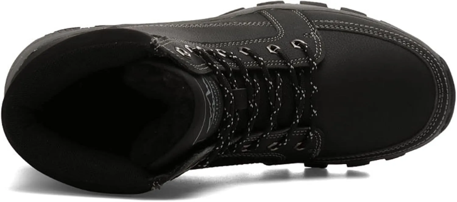 DevilAngel Men's High Top Thermal hiking Shoes,Winter Fashion Leather Waterproof Outdoor Snow Boots?Snow Sports Warm Shoes.