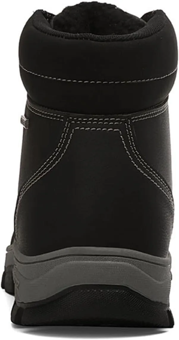 DevilAngel Men's High Top Thermal hiking Shoes,Winter Fashion Leather Waterproof Outdoor Snow Boots?Snow Sports Warm Shoes.