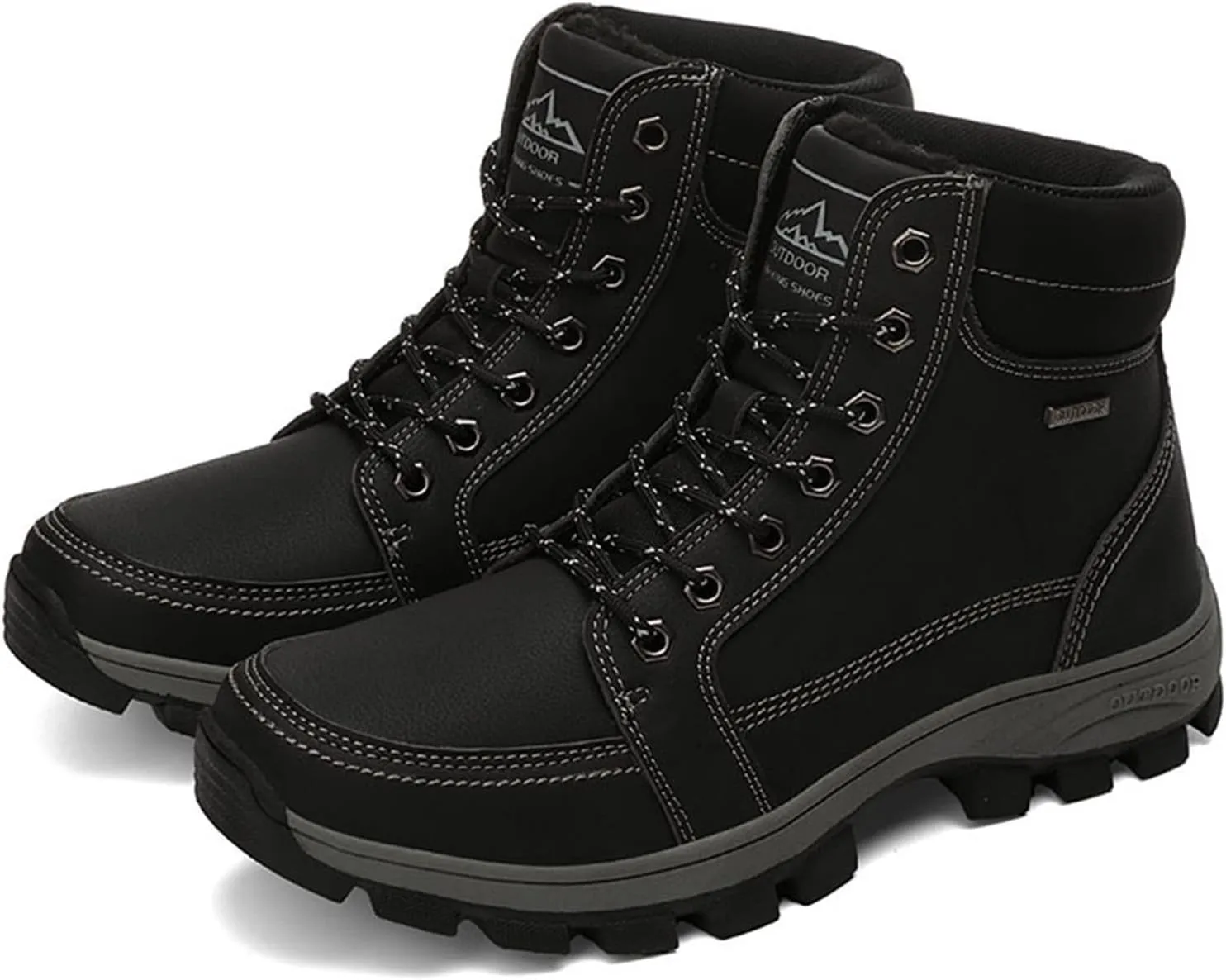 DevilAngel Men's High Top Thermal hiking Shoes,Winter Fashion Leather Waterproof Outdoor Snow Boots?Snow Sports Warm Shoes.