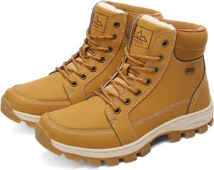 DevilAngel Men's High Top Thermal hiking Shoes,Winter Fashion Leather Waterproof Outdoor Snow Boots?Snow Sports Warm Shoes.