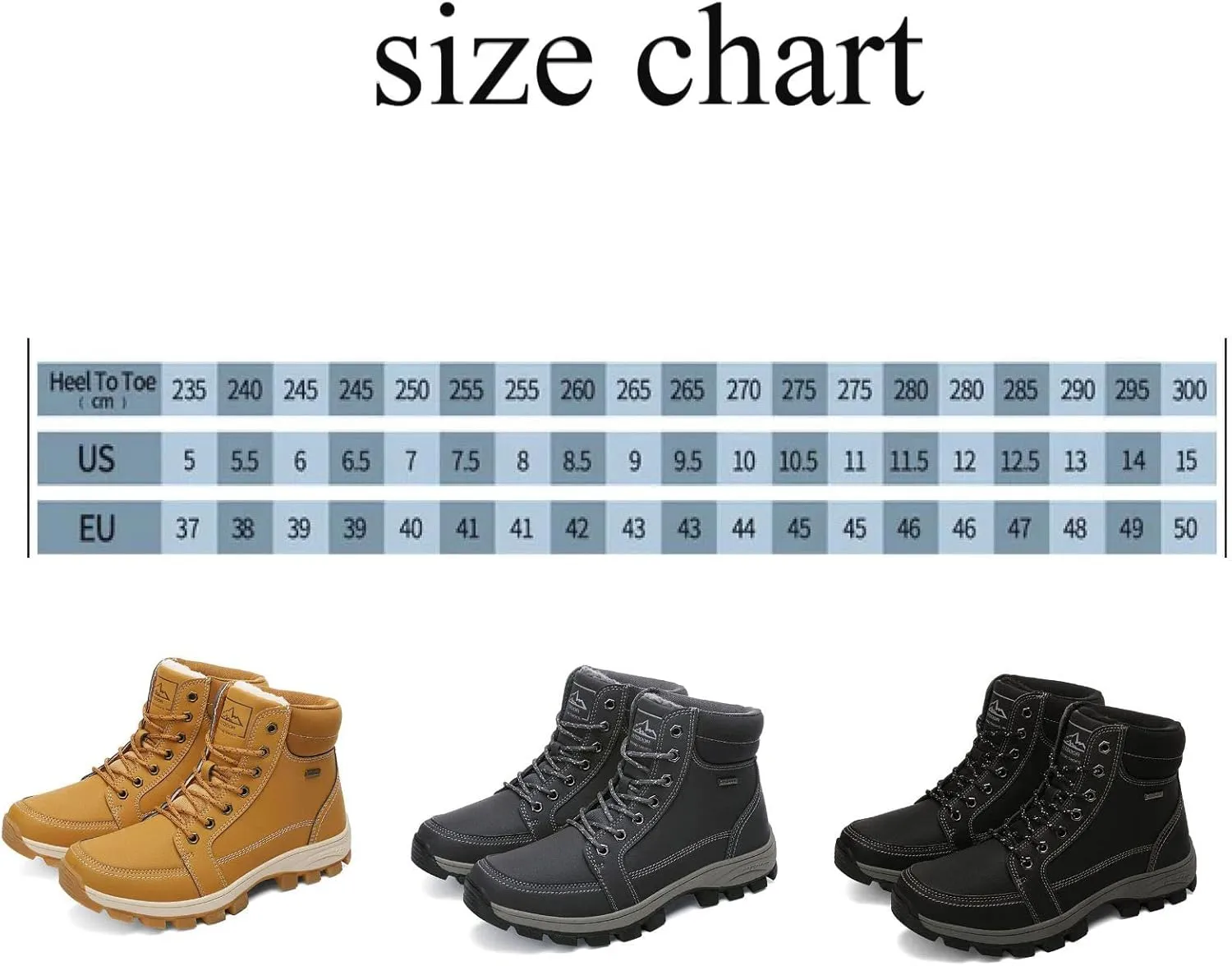 DevilAngel Men's High Top Thermal hiking Shoes,Winter Fashion Leather Waterproof Outdoor Snow Boots?Snow Sports Warm Shoes.