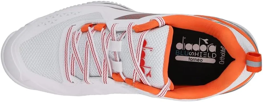 Diadora Womens Blushield Torneo Geometric Clay Tennis Sneakers Shoes - White