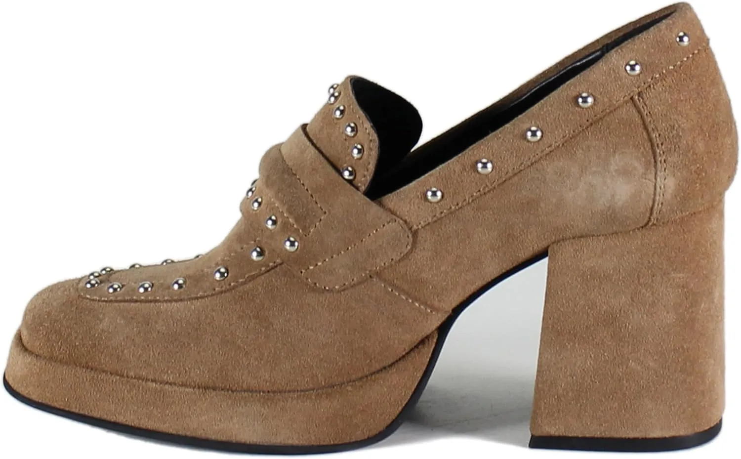 Diba True Womens Song Notes Studded Slip On Pump Loafers Casual - Brown