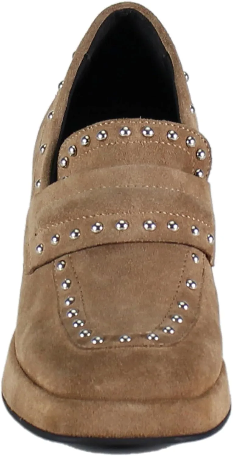 Diba True Womens Song Notes Studded Slip On Pump Loafers Casual - Brown