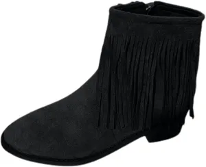 Dress Shoes for Women Tassel Suede Side Zipper Thick Heel Short Boots Casual Retro Fashion Middle Heel Boots