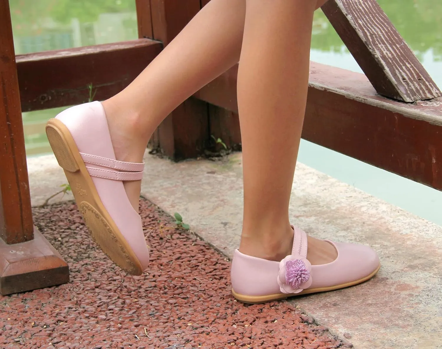EIGHT KM Toddler Girls Dress Shoes – Girls Mary Jane Shoes | Mary Jane Flats - Ballet Flats – Party, Flower Girl, Wedding Dress Shoes for Girls – Comfortable & Non-Slip Design for Ages up to 7