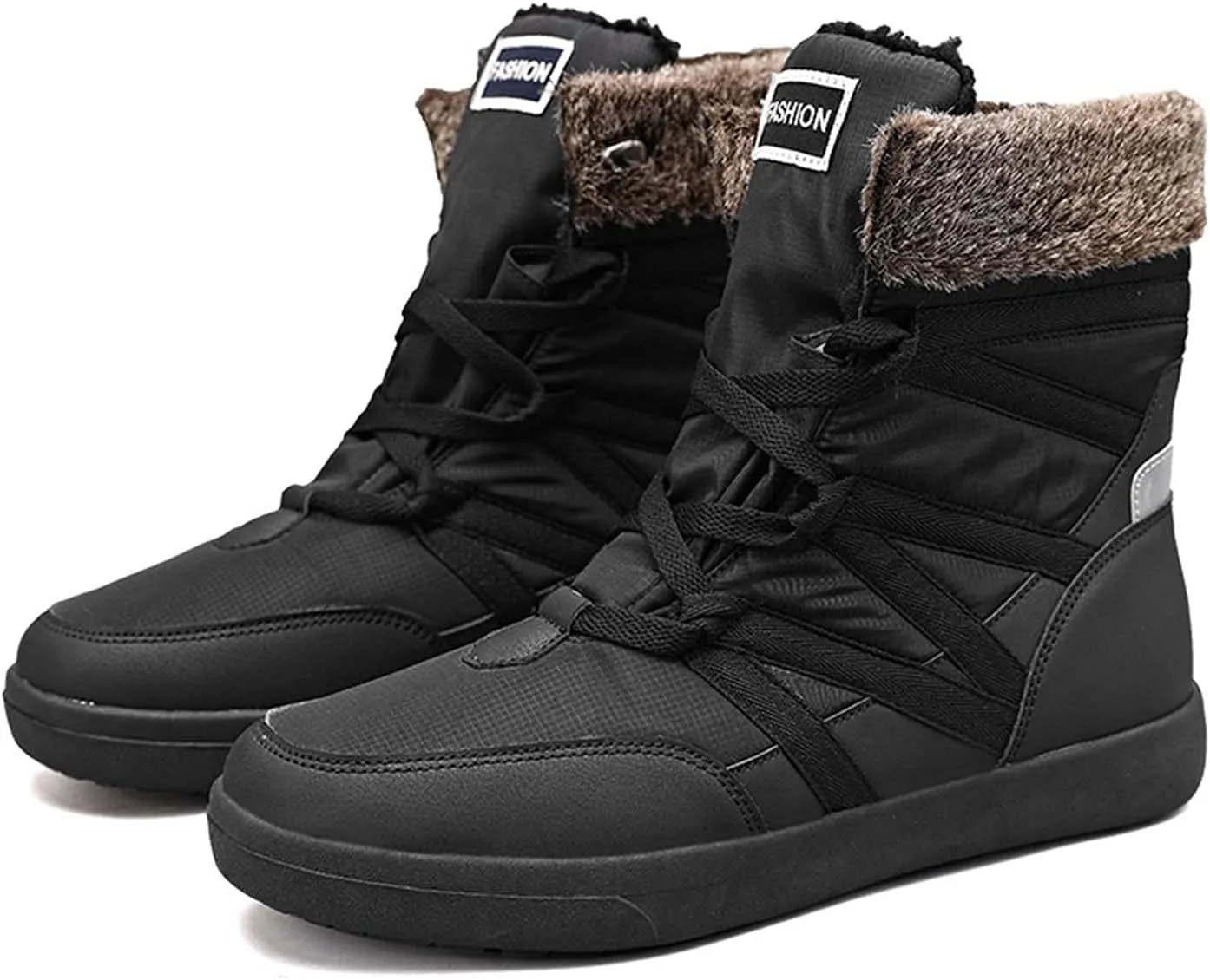 Eliogn Women's Snow Boots Winter Warm Plush Lining Non-slip Waterproof Outdoor Cotton Boots