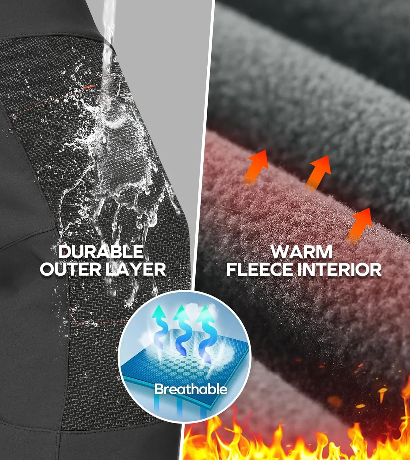 Ewedoos Snow Pants Womens Ski Pants Waterproof Insulate Softhell Fleece Lined Winter Hiking Snowboard Zipper Bottom Leg