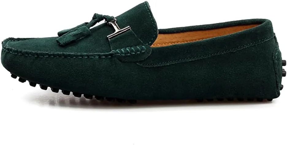Fashion Mens Handmade Suede Leather Casual Loafers Shoes Plus Size Soft Comfortable Driving Walking Shoes