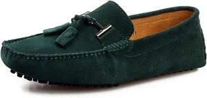 Fashion Mens Handmade Suede Leather Casual Loafers Shoes Plus Size Soft Comfortable Driving Walking Shoes