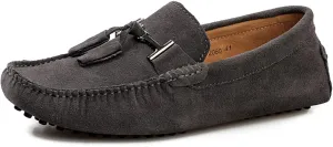 Fashion Mens Handmade Suede Leather Casual Loafers Shoes Plus Size Soft Comfortable Driving Walking Shoes