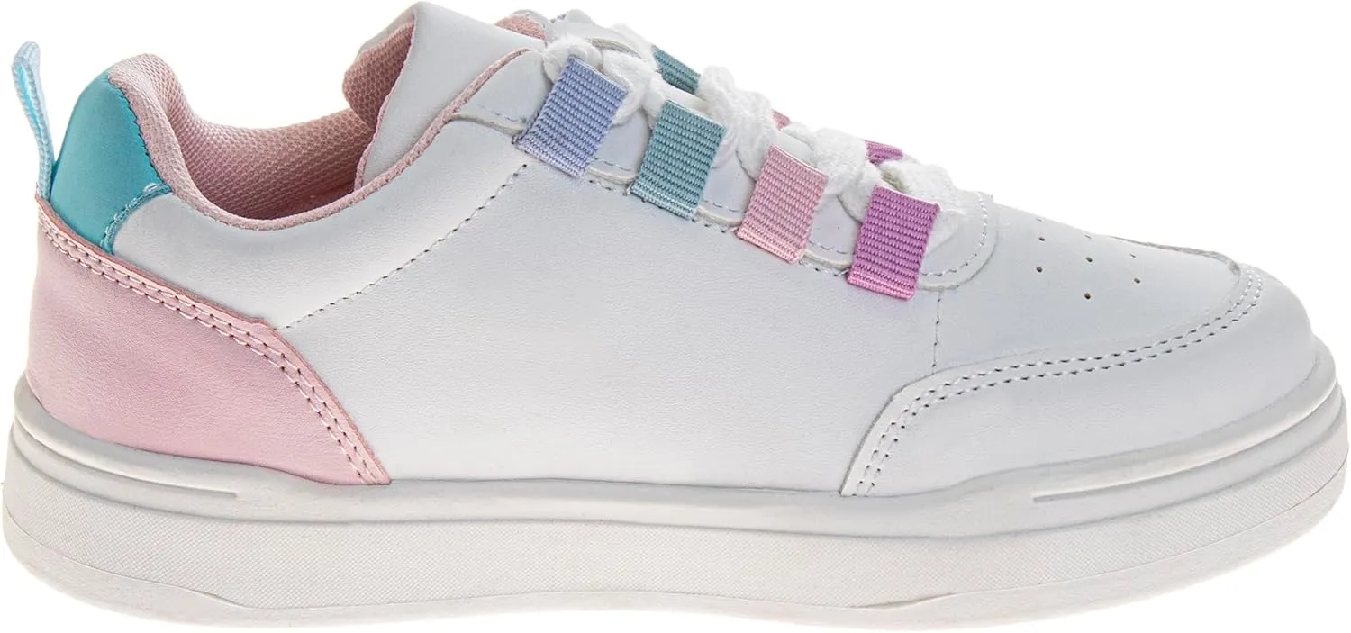 Fashion Sneakers for Girls - Kids Lace-Up Shoes Casual Athletic Sneakers (Sizes 11-13 Little Kid / 1-5 Big Kid)
