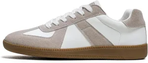 Fashion Sneakers，Breathable Running Casual Board Shoes， Leather Lace Up Retro Sneakers，Lightweight Comfort Walking Footwear for Women Men
