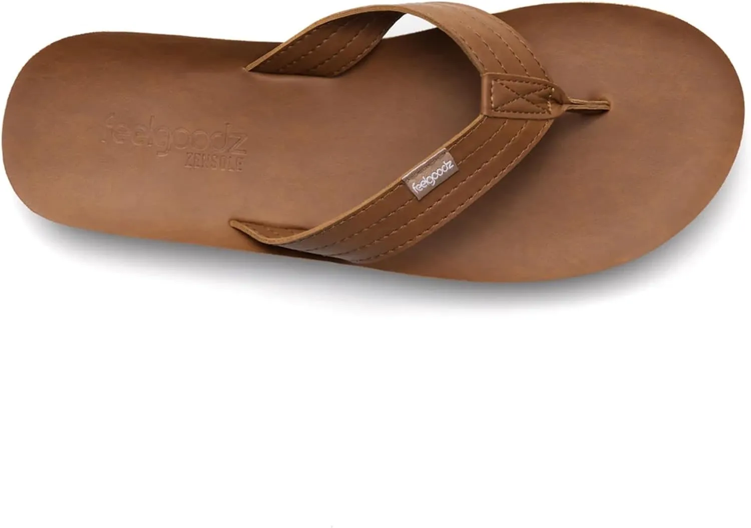 Feelgoodz Men's Zensole Kinderz Water-resistant Vegan Leather/Natural Rubber Flip Flops