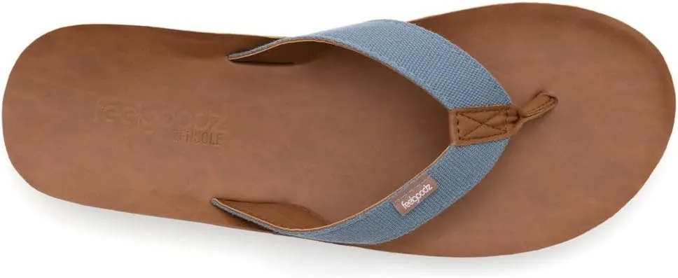 Feelgoodz Men's Zensole Kinderz Water-resistant Vegan Leather/Natural Rubber Flip Flops