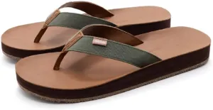 Feelgoodz Men's Zensole Kinderz Water-resistant Vegan Leather/Natural Rubber Flip Flops