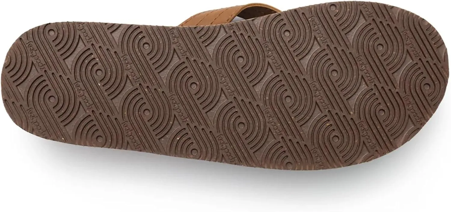 Feelgoodz Men's Zensole Kinderz Water-resistant Vegan Leather/Natural Rubber Flip Flops
