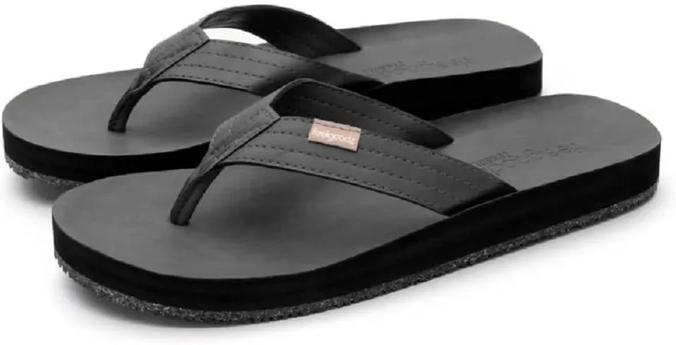 Feelgoodz Men's Zensole Kinderz Water-resistant Vegan Leather/Natural Rubber Flip Flops