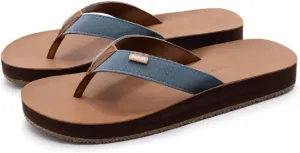 Feelgoodz Men's Zensole Kinderz Water-resistant Vegan Leather/Natural Rubber Flip Flops