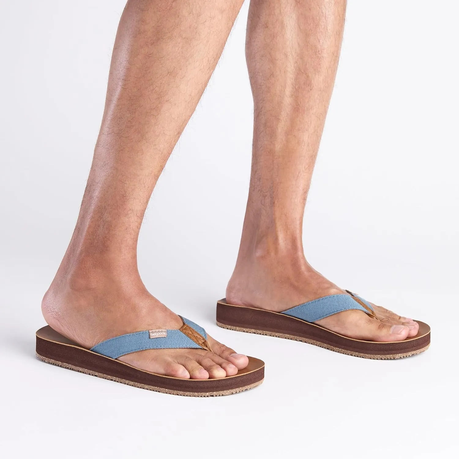 Feelgoodz Men's Zensole Kinderz Water-resistant Vegan Leather/Natural Rubber Flip Flops