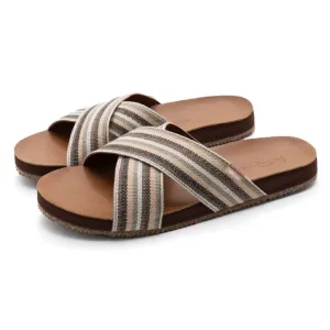 Feelgoodz Women's Zensole Cascades Natural Rubber Strap Slide Sandals (Sandbar, Size 7)