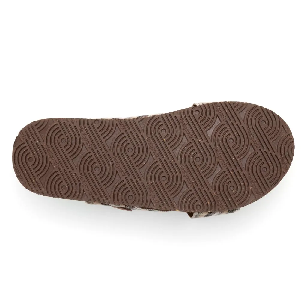 Feelgoodz Women's Zensole Cascades Natural Rubber Strap Slide Sandals (Sandbar, Size 7)