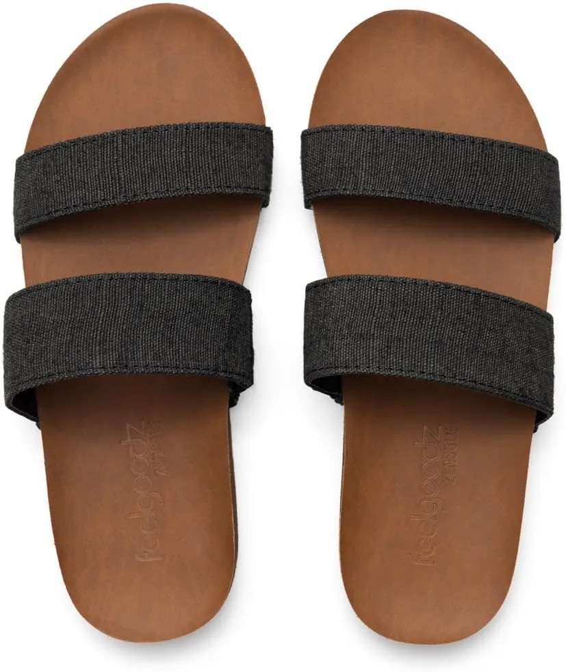 Feelgoodz Women's Zensole Vistas Natural Rubber Strap Slide Sandals