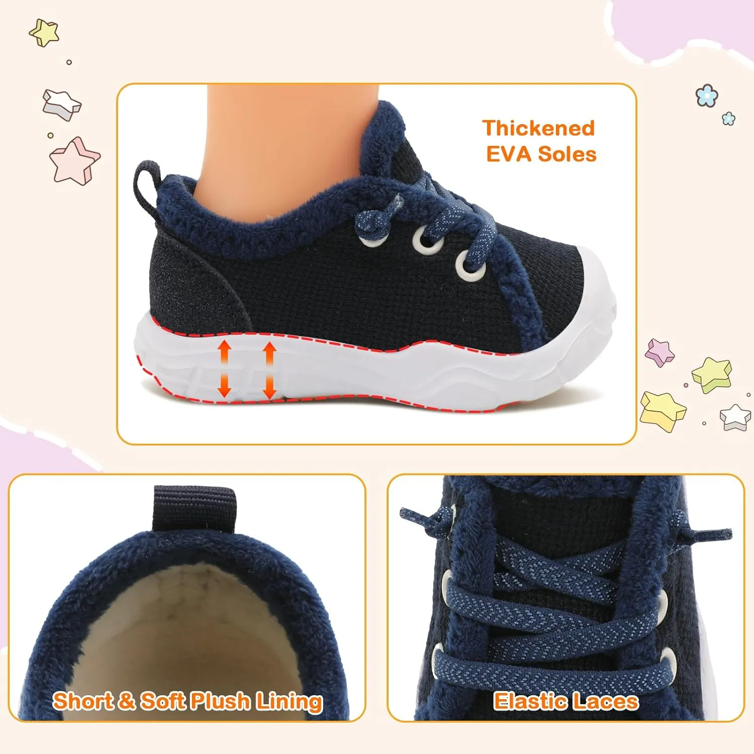 FEETCITY Wide Boys & Girls Winter Shoes - Barefoot & Walking Shoes, Slip On, Tennis Design