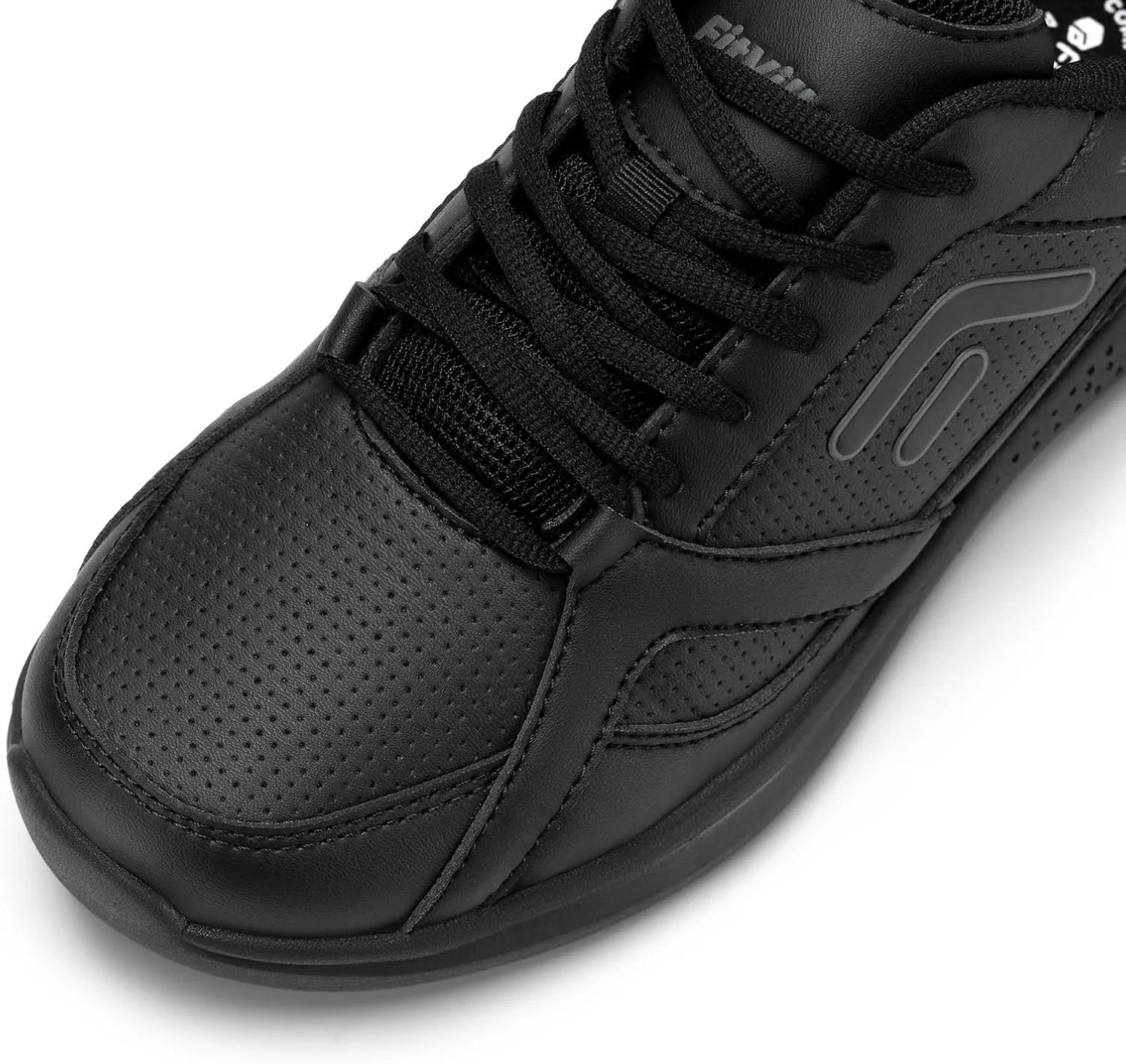 FitVille Wide Athletic Shoes for Men, Slip Resistant Work Shoes, Non Slip Walking Casual Sneakers, Lightweight | Cushioning
