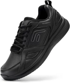 FitVille Wide Athletic Shoes for Men, Slip Resistant Work Shoes, Non Slip Walking Casual Sneakers, Lightweight | Cushioning