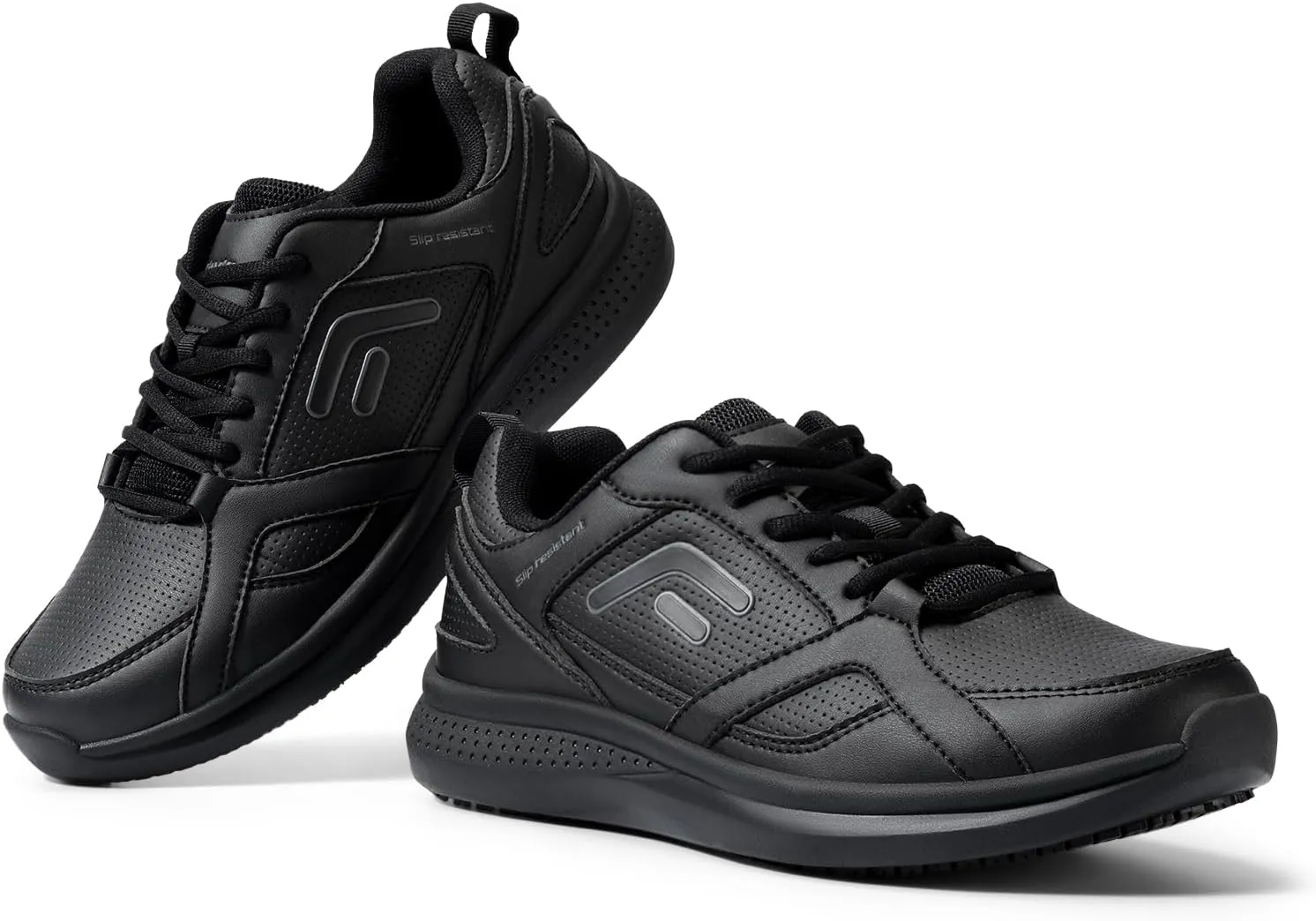 FitVille Wide Athletic Shoes for Men, Slip Resistant Work Shoes, Non Slip Walking Casual Sneakers, Lightweight | Cushioning