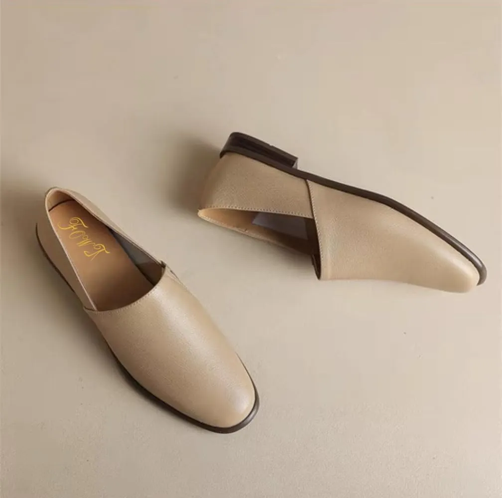 FOWT Women Fashion Closed Almond Toe Pumps Solid Color Loafer Flats Slip On Cozy Party Dress Office Shoes Size 4-16 US