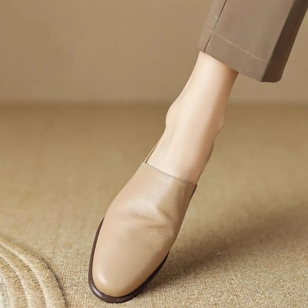 FOWT Women Fashion Closed Almond Toe Pumps Solid Color Loafer Flats Slip On Cozy Party Dress Office Shoes Size 4-16 US