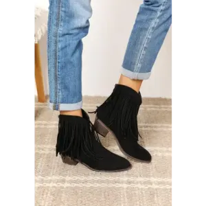 Fringe Cowboy Ankle Boots