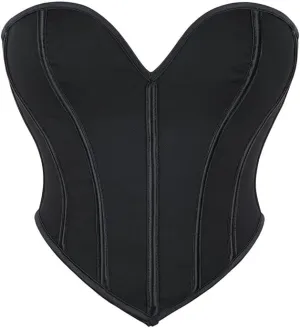 Fronage Womens Vintage Strapless Matte Texture Corset Top 2024 Solid Trendy Sexy Sleeveless Bustier Tunic Tops