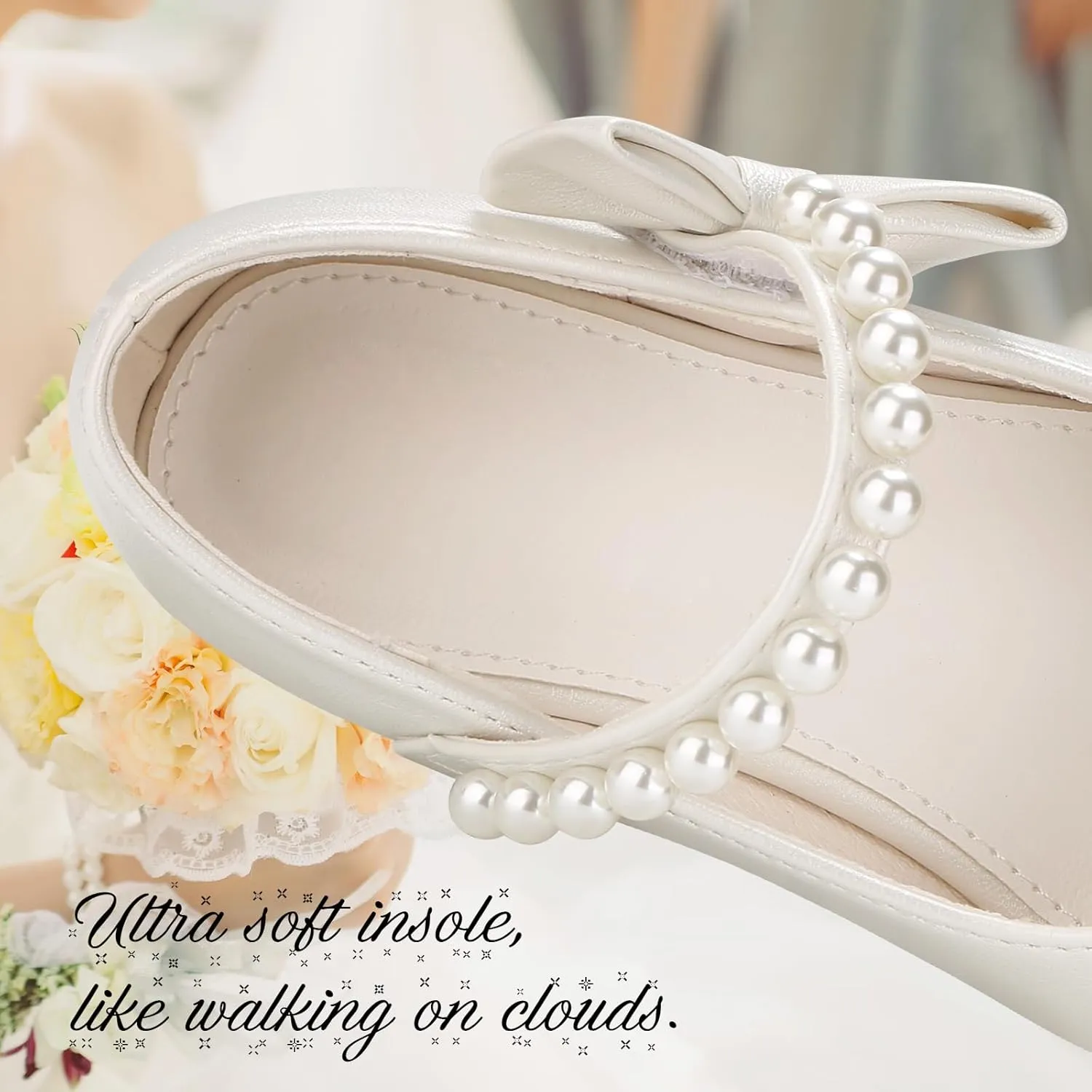 Girls Dress Shoes Mary Jane Princess Shoes Girls' Flats Glitter Low Heels Flower Wedding Party Footwear for Toddler Little/Big Kid