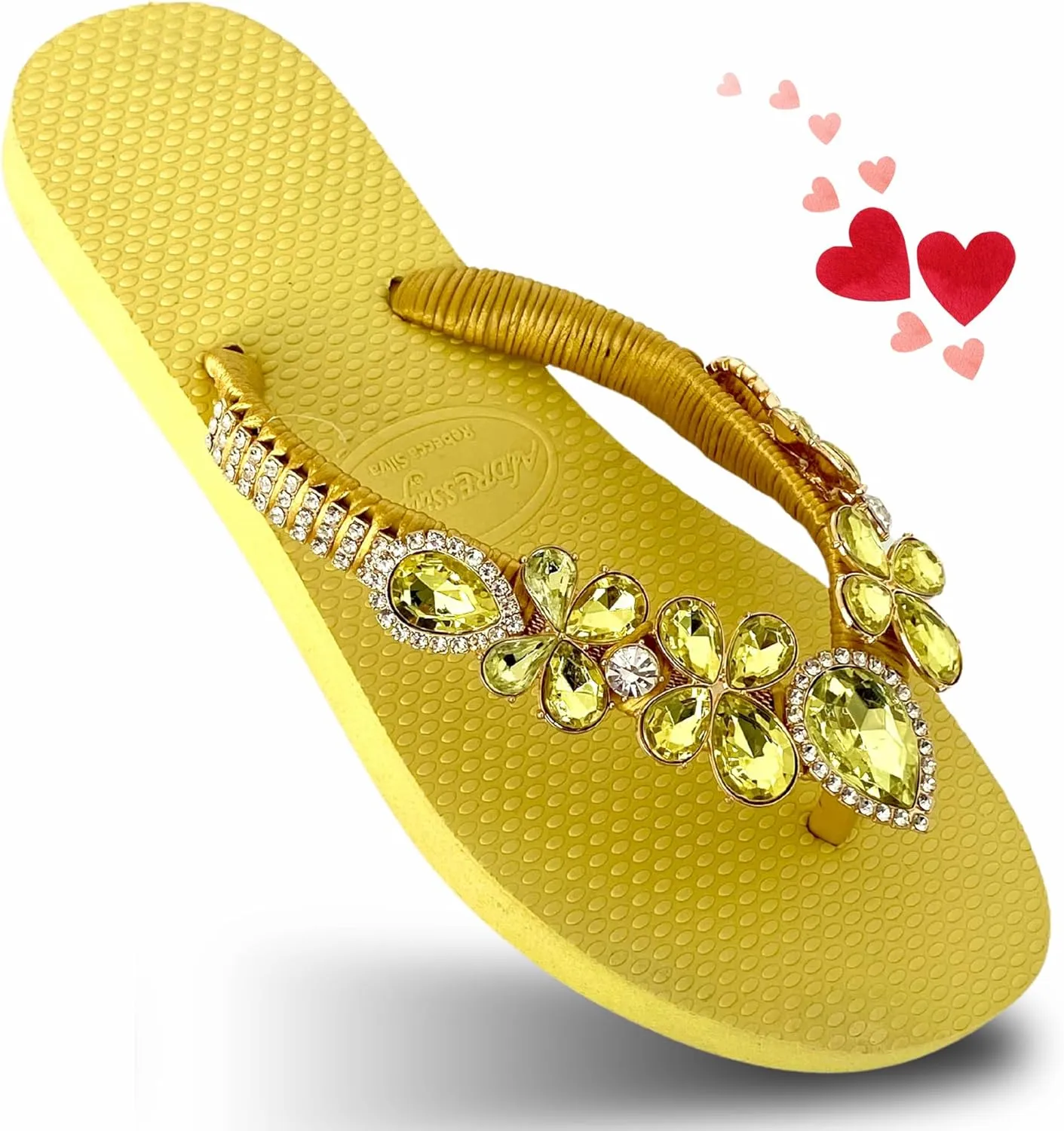 Glam Rhinestones Flip Flops For Women