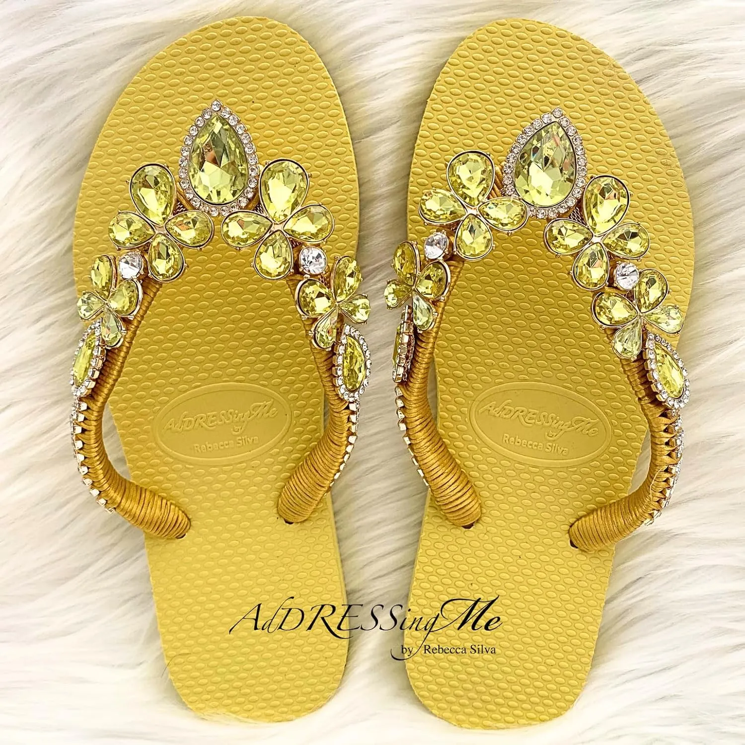 Glam Rhinestones Flip Flops For Women