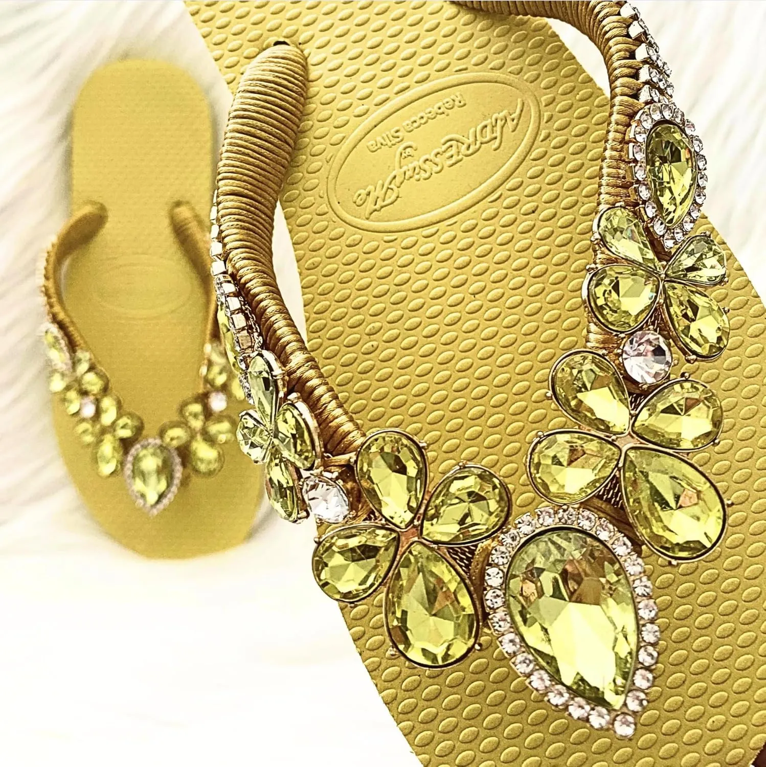 Glam Rhinestones Flip Flops For Women