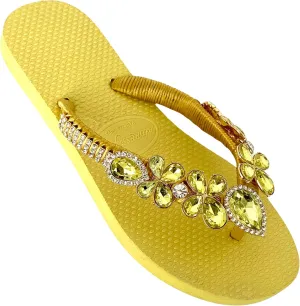 Glam Rhinestones Flip Flops For Women