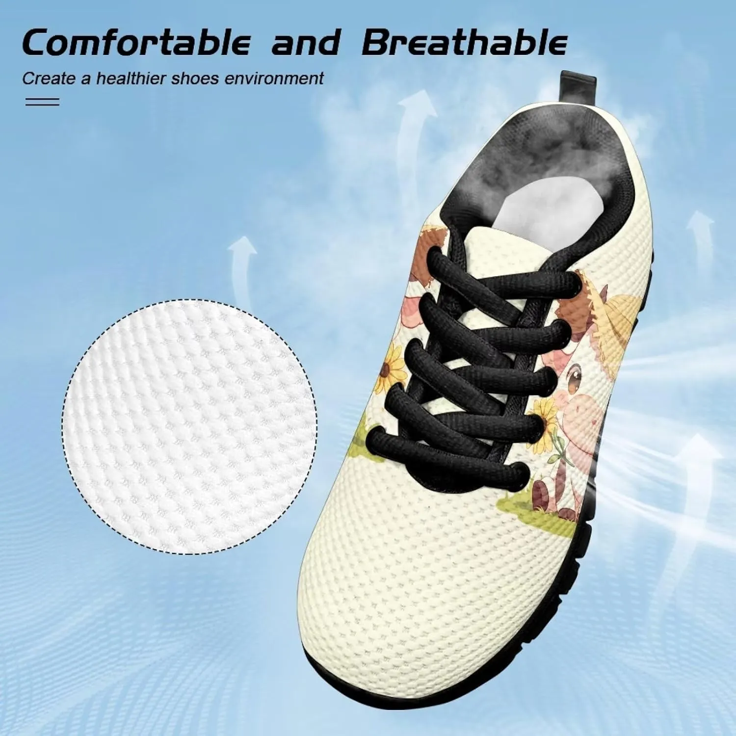 GOSTONG Kids Sneakers Breathable Mesh Cool Walking Running Shoes Soft Non Slip Rubber Sole Sneakers US 11 12 13 | 1 2 3 Black