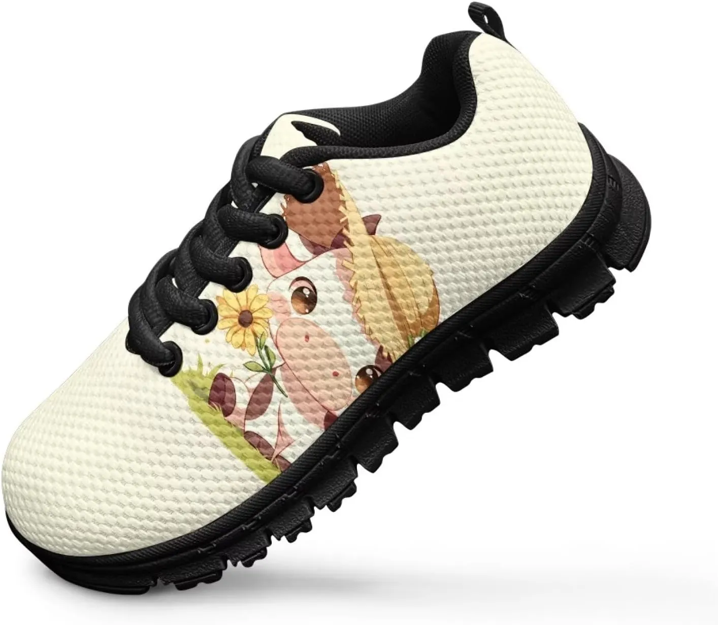 GOSTONG Kids Sneakers Breathable Mesh Cool Walking Running Shoes Soft Non Slip Rubber Sole Sneakers US 11 12 13 | 1 2 3 Black