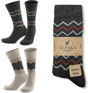GoWith Alpaca Wool Socks for Men & Women, Alpaca-Merino Blend Warm Cozy Crew Socks, Thermal Regular-Fit Boot Socks