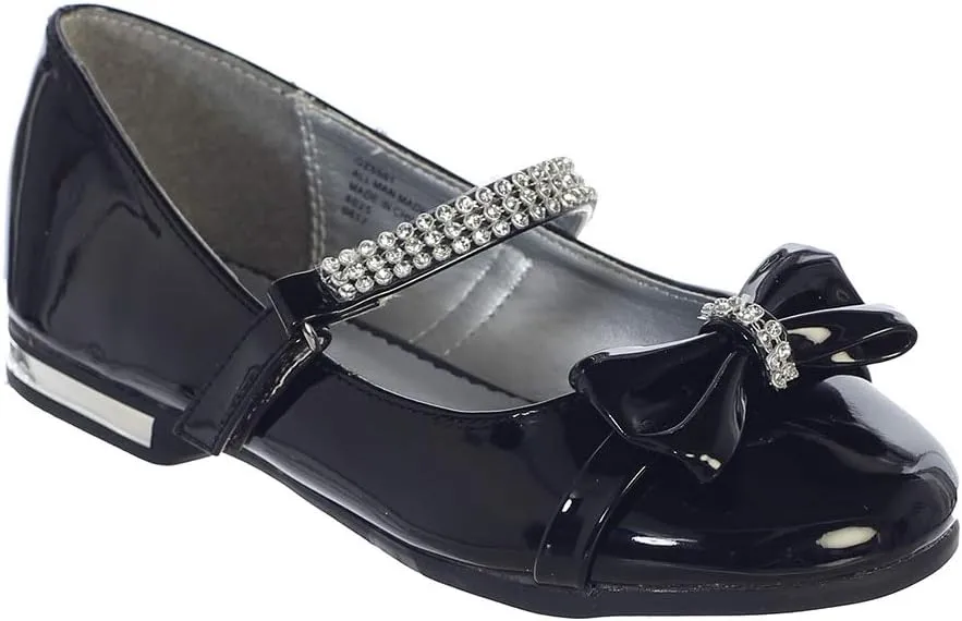 Gwen & Zoe Girl Dress Flats Shoes for Weddings, Christmas and Parties - Big and Little Girl Flats, Toddler, First Communion with Rhinestone Strap