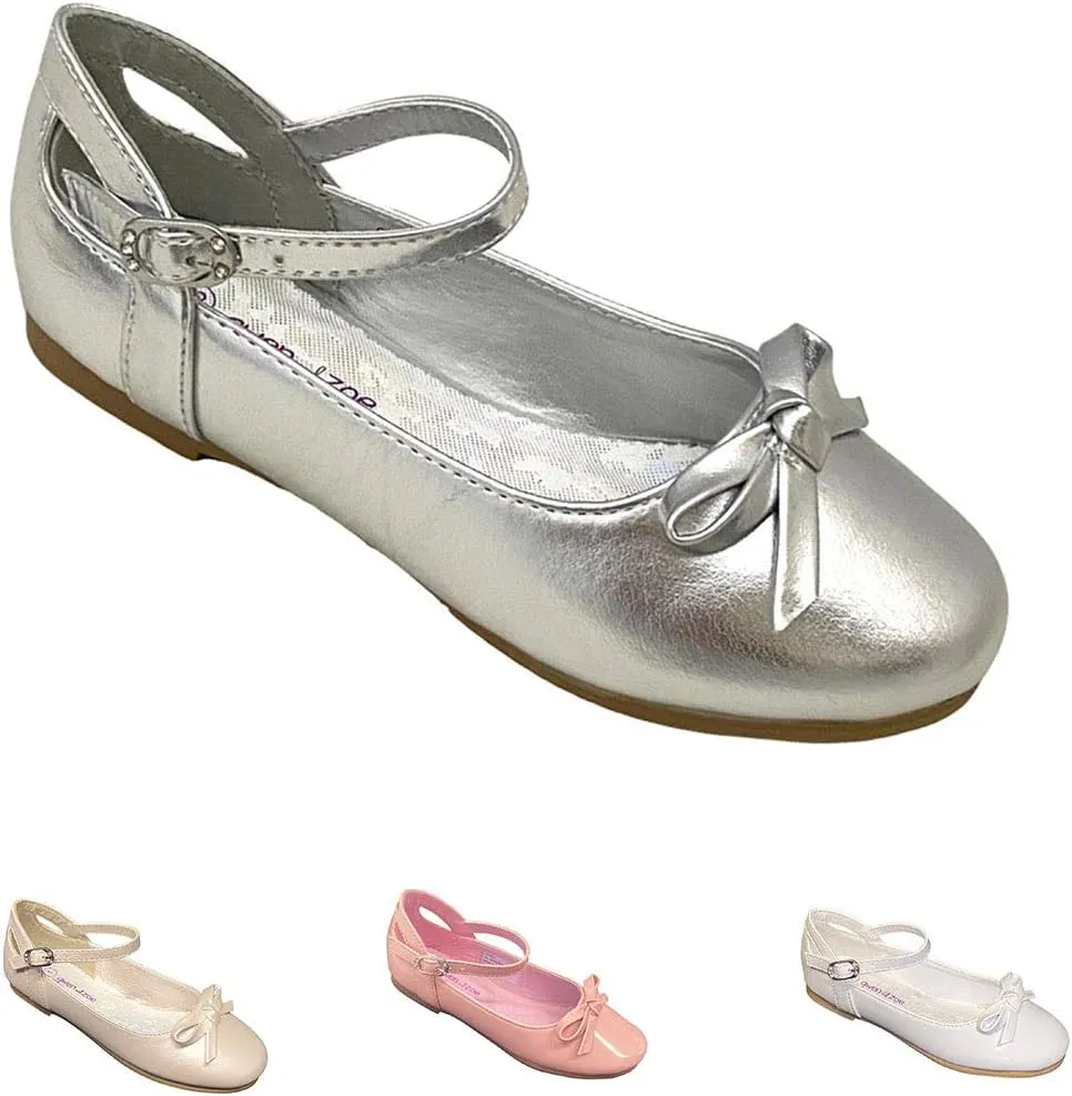 Gwen & Zoe Girl Dress Flats Shoes for Weddings, Christmas, First Communion, Easter, Flower Girl - Big and Little Girl Flats, Toddler, Kids Ballet Flats with Strap