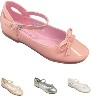 Gwen & Zoe Girl Dress Flats Shoes for Weddings, Christmas, First Communion, Easter, Flower Girl - Big and Little Girl Flats, Toddler, Kids Ballet Flats with Strap