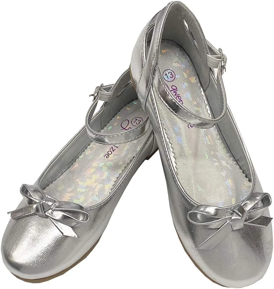 Gwen & Zoe Girl Dress Flats Shoes for Weddings, Christmas, First Communion, Easter, Flower Girl - Big and Little Girl Flats, Toddler, Kids Ballet Flats with Strap