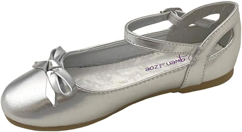 Gwen & Zoe Girl Dress Flats Shoes for Weddings, Christmas, First Communion, Easter, Flower Girl - Big and Little Girl Flats, Toddler, Kids Ballet Flats with Strap