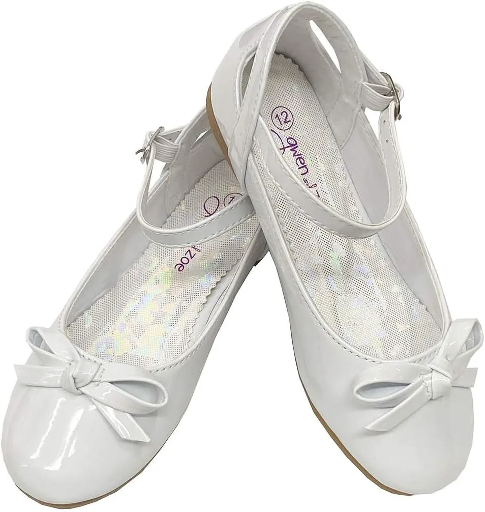 Gwen & Zoe Girl Dress Flats Shoes for Weddings, Christmas, First Communion, Easter, Flower Girl - Big and Little Girl Flats, Toddler, Kids Ballet Flats with Strap