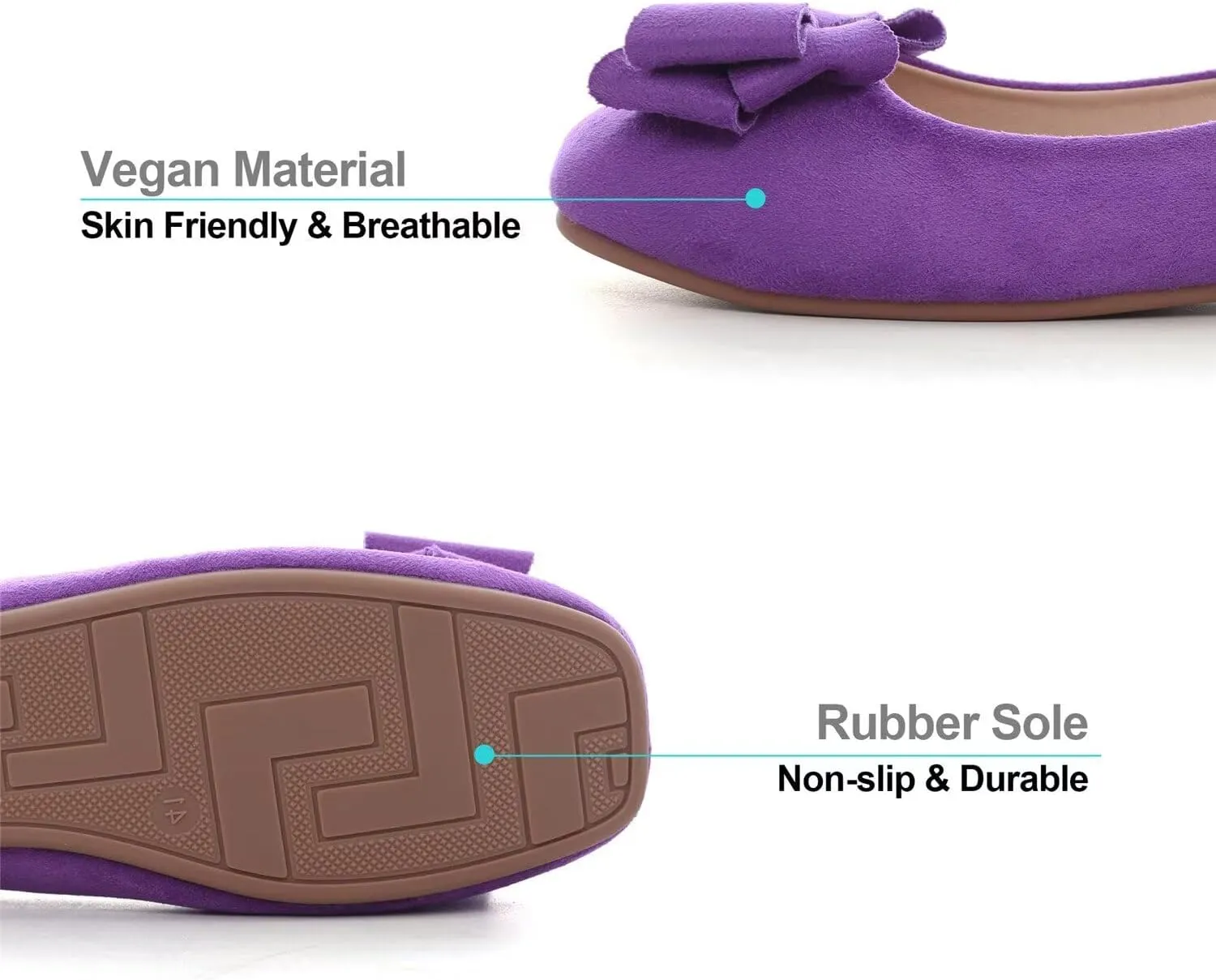 Hee grand Classic Solid Square Toe Ballet Flats for Women Comfort Casual Flats Lightweight Slip on Loafers Suede Dress Shoes